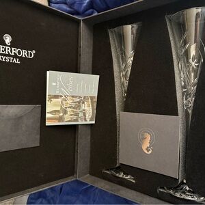 Waterford Crystal Flutes in Elegant Black Box